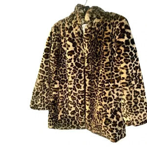 Leopard Print Faux Fur Jacket